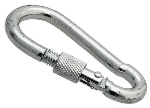 Карабин Fixbox / Фиксбокс с предохранительной гайкой, из оцинкованной стали, 8мм / такелаж