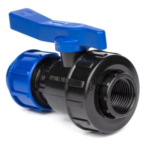 Кран компрессионный Lammin, обжимной, ПНД, 32мм, 1 дюйм