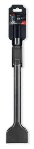 Зубило для перфоратора METALLICA Ultra / Металлика Ультра плоское широкое, из инструментальной стали, хвостовик HEX30, 80х410мм / инструменты
