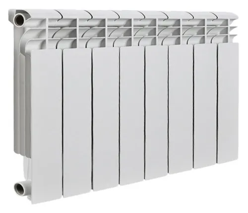 Секционный радиатор Rommer / Роммер Profi BM 350 биметаллический, белый, 640х418х80мм, 8 секций, 19.74атм, теплоотдача 956Вт / отопление