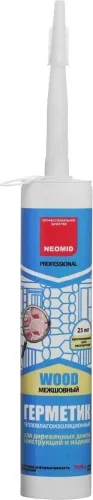 Герметик акриловый NEOMID / Неомид Professional межшовный тепловлагоизоляционный для деревянных поверхностей, белый, 310мл / строительство и ремонт