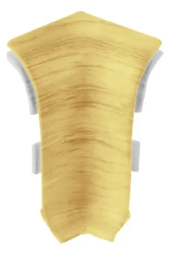 Внутренний угол для плинтуса Salag / Салаг напольный, из ПВХ, цвет дуб Галийский, размер 56×22мм / отделочные материалы