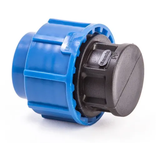 Заглушка канализационная Lammin / Ламмин компрессионная для ПЭ труб, из полипропилена, синий/черный, диаметр присоединения 25мм / водоснабжение