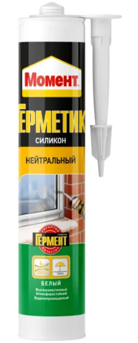 Герметик силиконовый Момент нейтральный универсальный, атмосферостойкий, белый, 280мл / строительство и ремонт