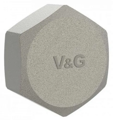 Заглушка для труб V&G / В&Г резьбовая из никелированной латуни, серая, внутренняя резьба 1/2", 1шт. / крепеж и фурнитура