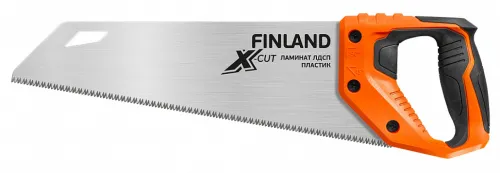 Ножовка по ламинату FINLAND / Финланд универсальная, с двухкомпонентной D-образной рукояткой, из стали, лезвие 350мм / ручной инструмент