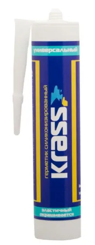 Герметик силиконизированный Krass / Красс универсальный, белый, 300мл / строительство и ремонт
