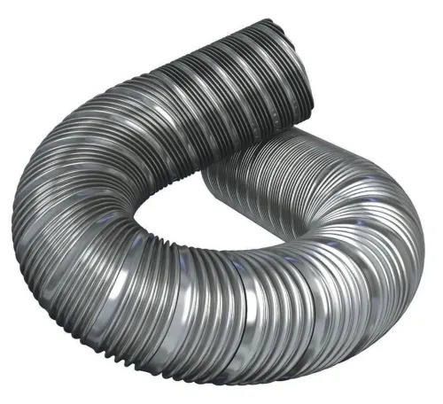 Воздуховод ЭРА гофрированный, гибкий, круглый, стальной, серебристый, диаметр 100мм, длина 1м / вентиляция