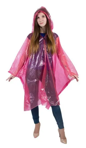 Дождевик ECOS Пончо, полиэтилен, розовый, размер 48-54, 005483