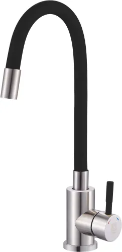 Смеситель ARGO SOLID black для кухни, однорычажный, хром/черный