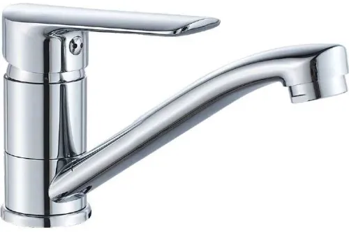 Смеситель Esko / Эско Lagos для кухни, однорычажный, из латуни, цвет хром, излив 148мм / сантехника