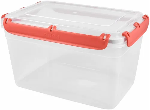 Контейнер пищевой Plast team / Пласт тайм BERGEN с крышкой, из пластика, прозрачный, 4500мл / хранение продуктов