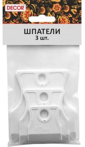 Набор шпателей DECOR / Декор для затирки и шпатлевания, из резины, 3шт. / инструменты для строительства и ремонта
