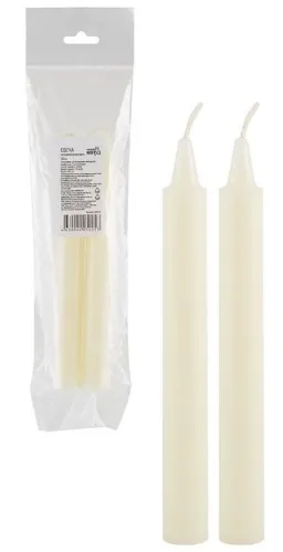 Свечи хозяйственные Рыжий кот с хлопковым фитилем, парафиновые, белые, 18.5см, 2шт. / товары для дома