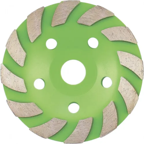 Чашка шлифовальная СИБРТЕХ турбосегментная алмазная, по бетону, зачистная, на металлической основе, посадка 22.23мм, диаметр 125мм / оснастка