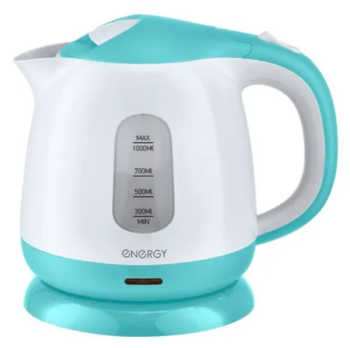 Чайник электрический ENERGY E-275, пластик, 1л, 1100Вт, белый