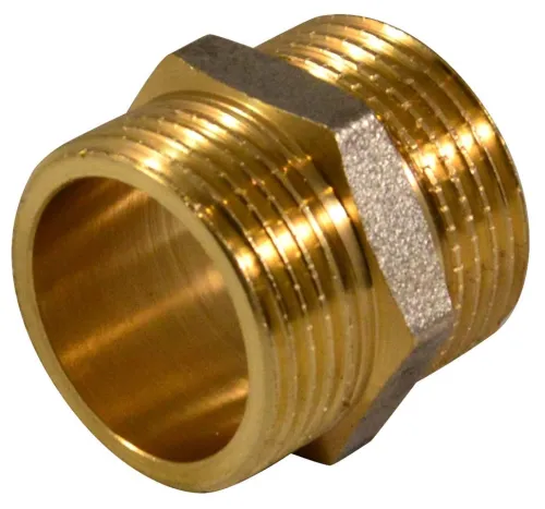 Ниппель СТМ переходной, наружный, из никелированной латуни, резьба 3/4дюйма / фитинги