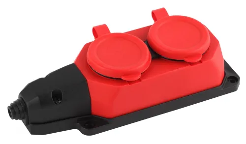 Колодка электрическая ЭРА K-2e-RED-IP44 2 гнезда, 16А, 3500Вт