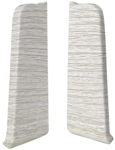 Заглушки для плинтуса MIXTON / Микстон 7006 левая и правая, ПВХ, цвет серый, 70×20мм, 2шт. / строительство и ремонт