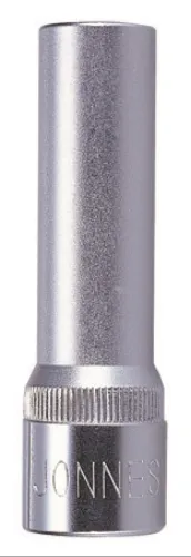 Торцевая головка Jonnesway / Джонсвей шестигранная глубокая, из хромованадиевой стали, серебристая, 1/2дюйма, размер 24мм / инструменты