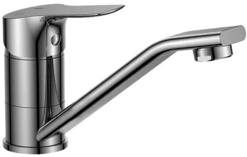 Смеситель Rossinka Silvermix / Россинка Сильвермикс RS29-22 для раковины однорычажный поворотный, из латуни, цвет хром, излив 137мм / сантехника