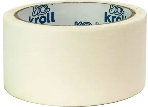Скотч малярный Kroll / Кролл крепированный, на бумажной основе, белый, ширина 48мм, длина 50м / лента