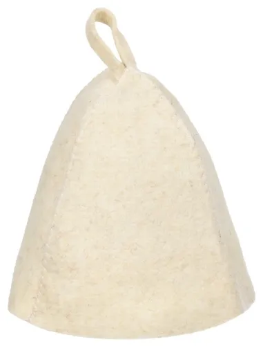 Шапка для бани Hot Pot / Хот Пот Классика, из войлока, белая / товары для бань и саун