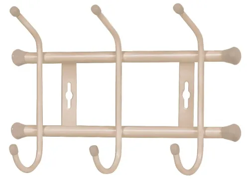 Вешалка настенная Nika / Ника ВН3/БЖ для верхней одежды и головных уборов, 3 крючка, из металла, цвет бежевый металлик / товары для дома