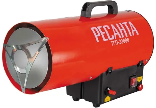 Тепловая пушка Ресанта ТГП-23000 газовая, в стальном корпусе, 430х220х330мм, 23кВт, 230м², 700м³/ч / отопление