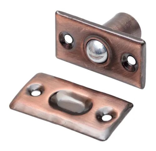 Защелка дверная СКОБЯНОЙ шариковая металл медь 002394