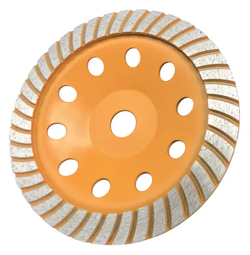 Чашка шлифовальная ВИХРЬ турбо алмазная, по бетону, зачистная, на металлической основе, посадка 22.23мм, диаметр 230мм / оснастка