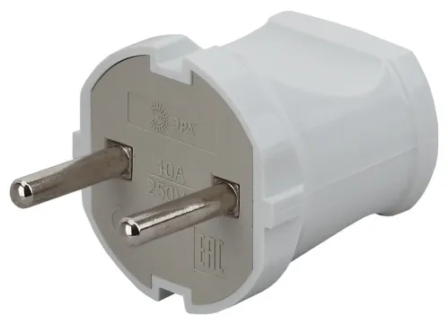 Вилка электрическая ЭРА Б0039671, евровилка, без заземления