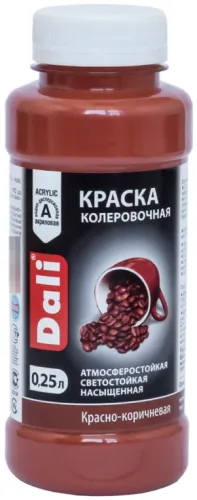 Колер Dali атмосферостойкий, цвет красно-коричневый, 0.25л