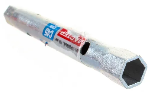 Ключ торцевой Зубр Мастер трубчатый, двухсторонний, прямой, оцинкованный, из углеродистой стали, 8х10мм, длина 110мм / инструменты