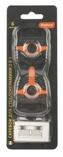 Скребок Mallony 2в1 сталь/пластик 108118, 5 лезвий