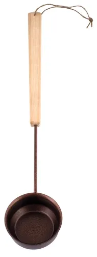 Ковш для бани Банные штучки Русич с деревянной ручкой, из нержавеющей стали, 51см / товары для бань и саун