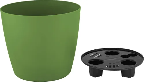 Горшок для цветов INGREEN Vienna, пластик, оливковый, 2л