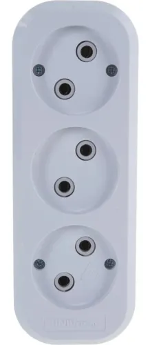 Колодка электрическая Universal E203, 3 гнезда, 10А, 2200Вт, IP20