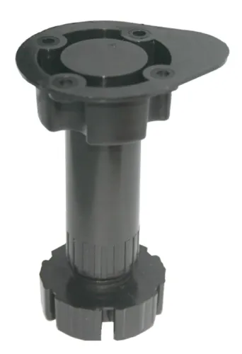 Опора мебельная MIXTON, кухонная регулируемая, пластик, черная, 95-130мм, 4шт