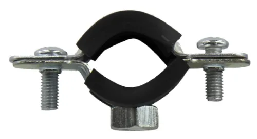 Хомут сантехнический FT / ФТ для труб диаметром 20-23мм (1/2") с резиновым уплотнением и гайкой, из оцинкованной стали / крепеж