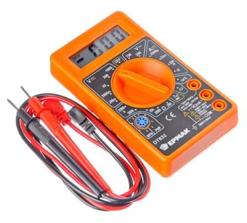 Мультиметр Ермак DT-832 портативный, цифровой, 1000В, 10А, 2000МОм, 126×70×28мм / инструменты