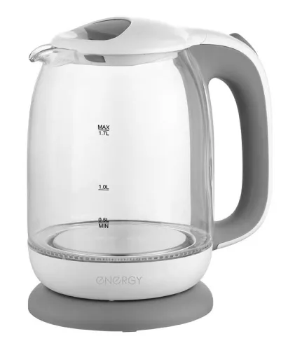 Электрочайник ENERGY E-281, 1.7л, 2200Вт, стекло/пластик