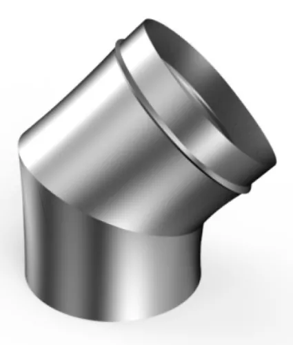Угол для дымохода Сталь Мастер одностенный, 45 градусов, из нержавеющей стали, серый металлик, диаметр 115мм / строительство и ремонт