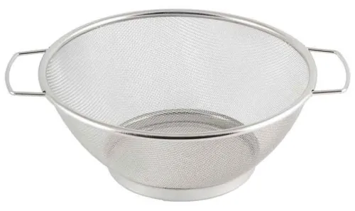 Дуршлаг Mallony / Маллони Macaroni с боковыми ручками, из нержавеющей стали, серый, 22см / товары для дома