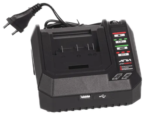 Зарядное устройство Интерскол ЗУ-4/18 для инструмента с индикацией заряда, слайдер, для одного аккумулятора, Li-Ion 4А 18/36В