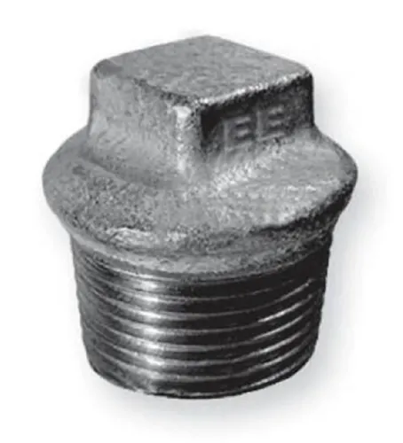 Заглушка для труб FT / ФТ резьбовая из оцинкованного чугуна, серая, диаметр присоединения 25мм, наружная резьба 1", 1шт. / крепеж и фурнитура