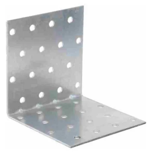 Крепежный уголок Rock Solid Connection / Рок Солид Конекшн усиленный, из оцинкованной стали, серый, 80х80х80х1.5мм / строительство и ремонт