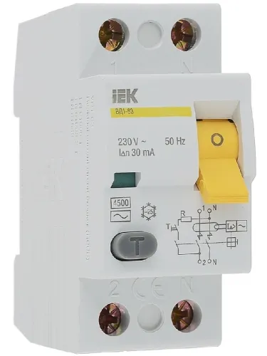 УЗО IEK ВД1-63, двухполюсное, 40А, 230В, IP20, 66610