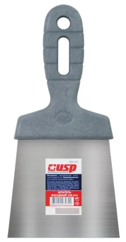 Шпатель строительный USP / УСП малярный, из нержавеющей стали, 100мм / малярные и отделочные инструменты