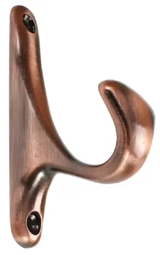 Крючок-вешалка для одежды СКОБЯНОЙ 63 мебельный, настенный, металлический, бронзовый, в упаковке 1шт. / товары для дома